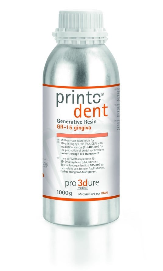 Pro3Dure Printodent GR-15 gingiva 1kg orange-red transparent